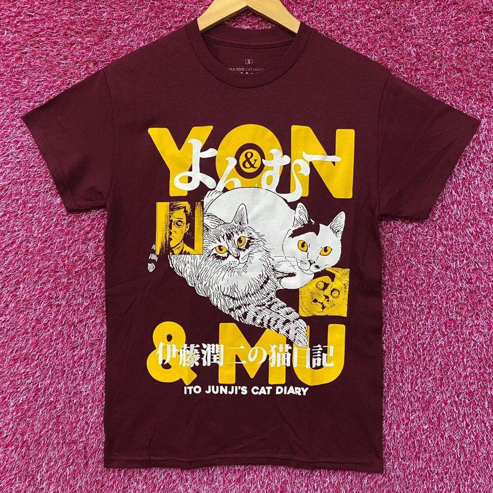 Junji Ito's Cat Diary Yon & Mu Portrait Manga T-Shirt Small